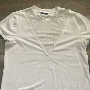 White tee with lace
